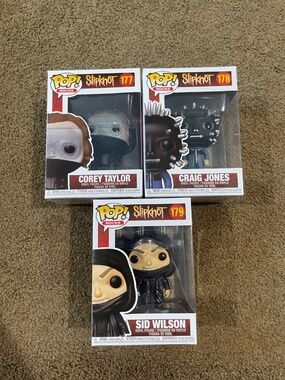 Set of 3: Funko Pop! #177, 178, 179 - Slipknot Corey, Craig & Sid